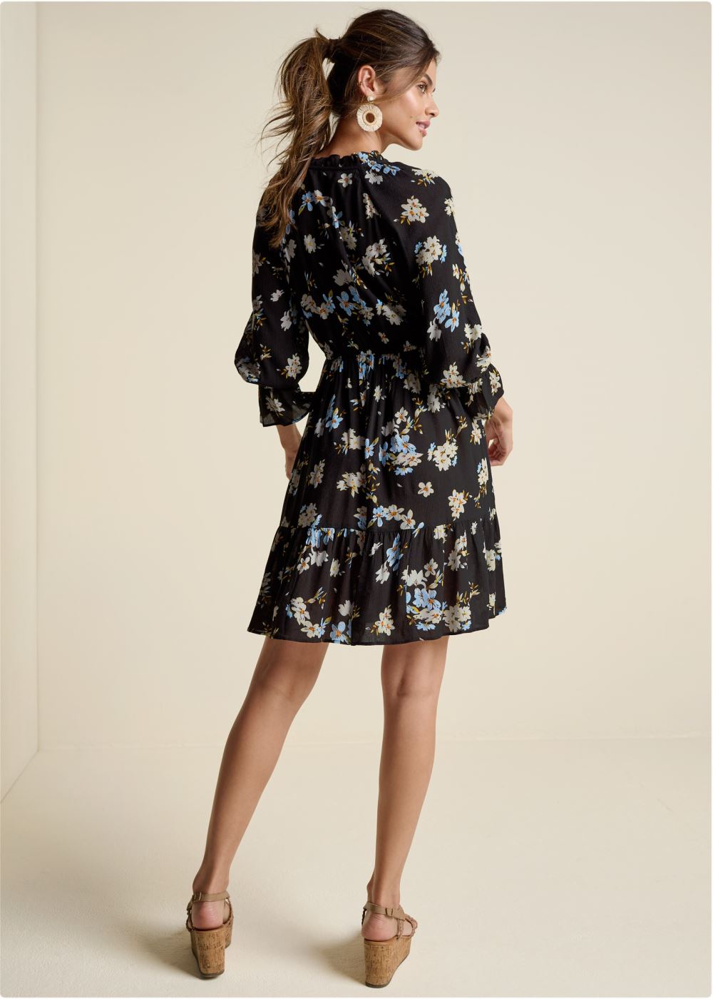 Venus Plus Size Dark Floral Dress