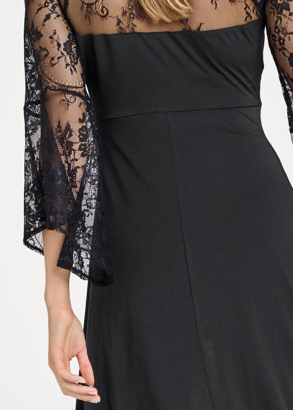 Venus Plus Size Embellished Lace Sleeve Top