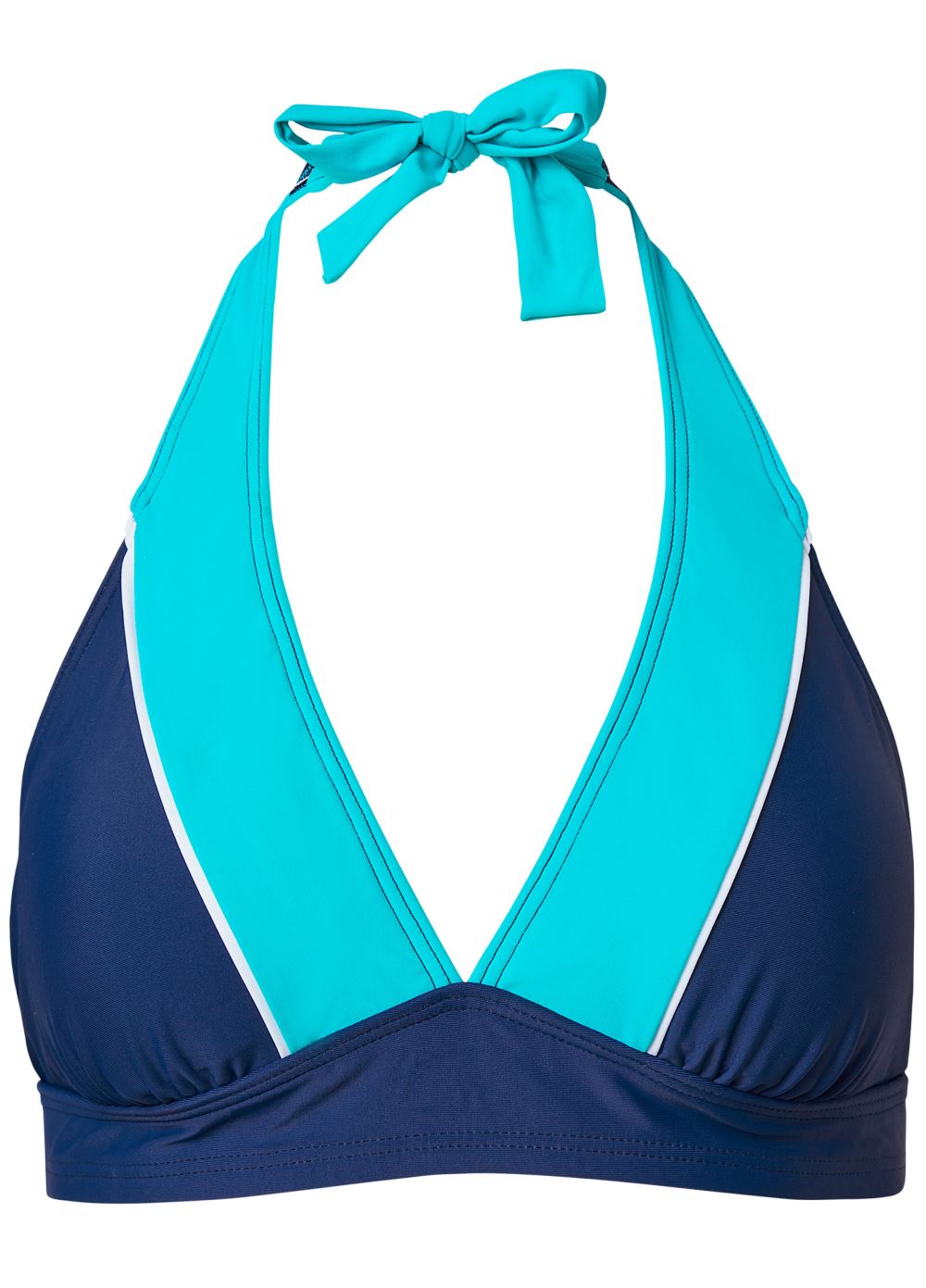 Venus Plus Size Sally Halter Top Bikini - Ultramarine Blue & Aqua Reef