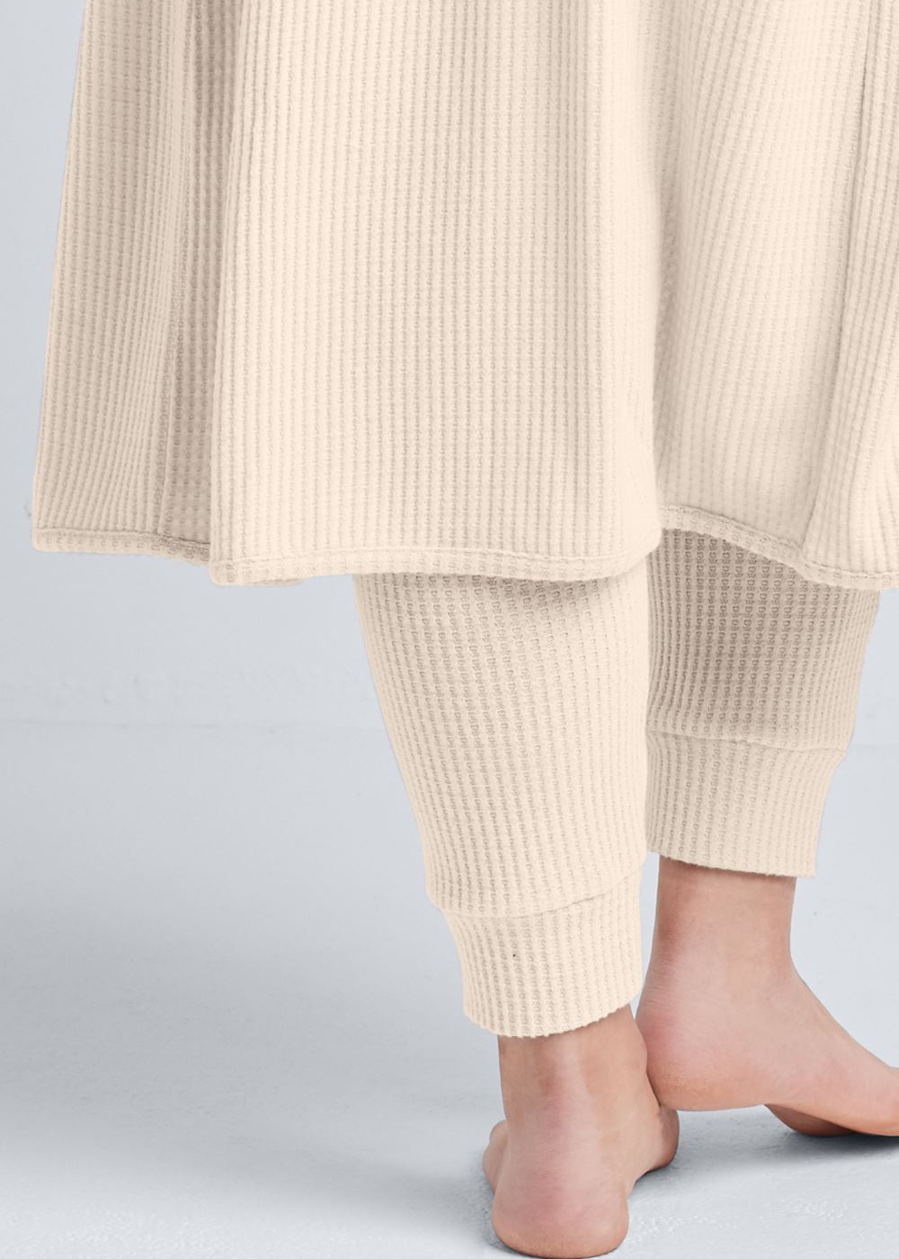 Venus Plus Size Cozy Waffle 3-Piece Set in Oatmeal