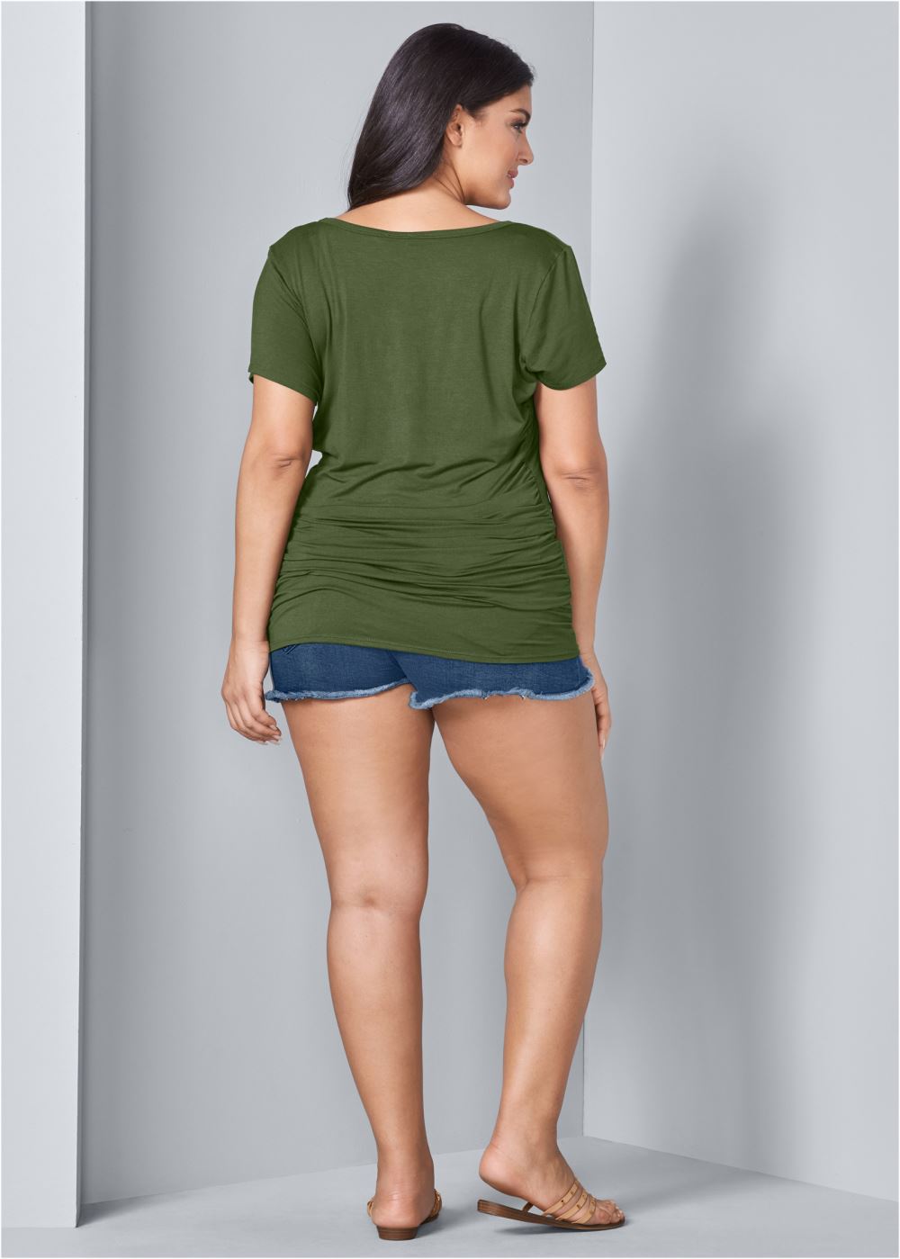 Venus Plus Size Ruched Detail Top