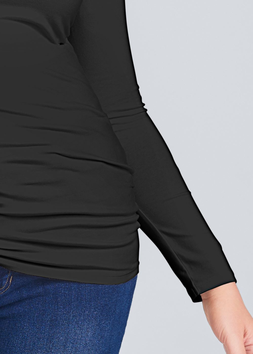 Venus Black Long Sleeve Long and Lean Tee