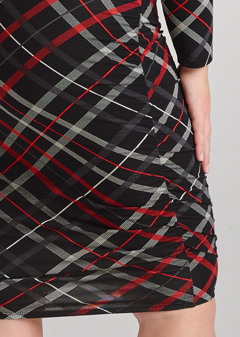 Venus Plus Size Long Sleeve Ruched Dress
