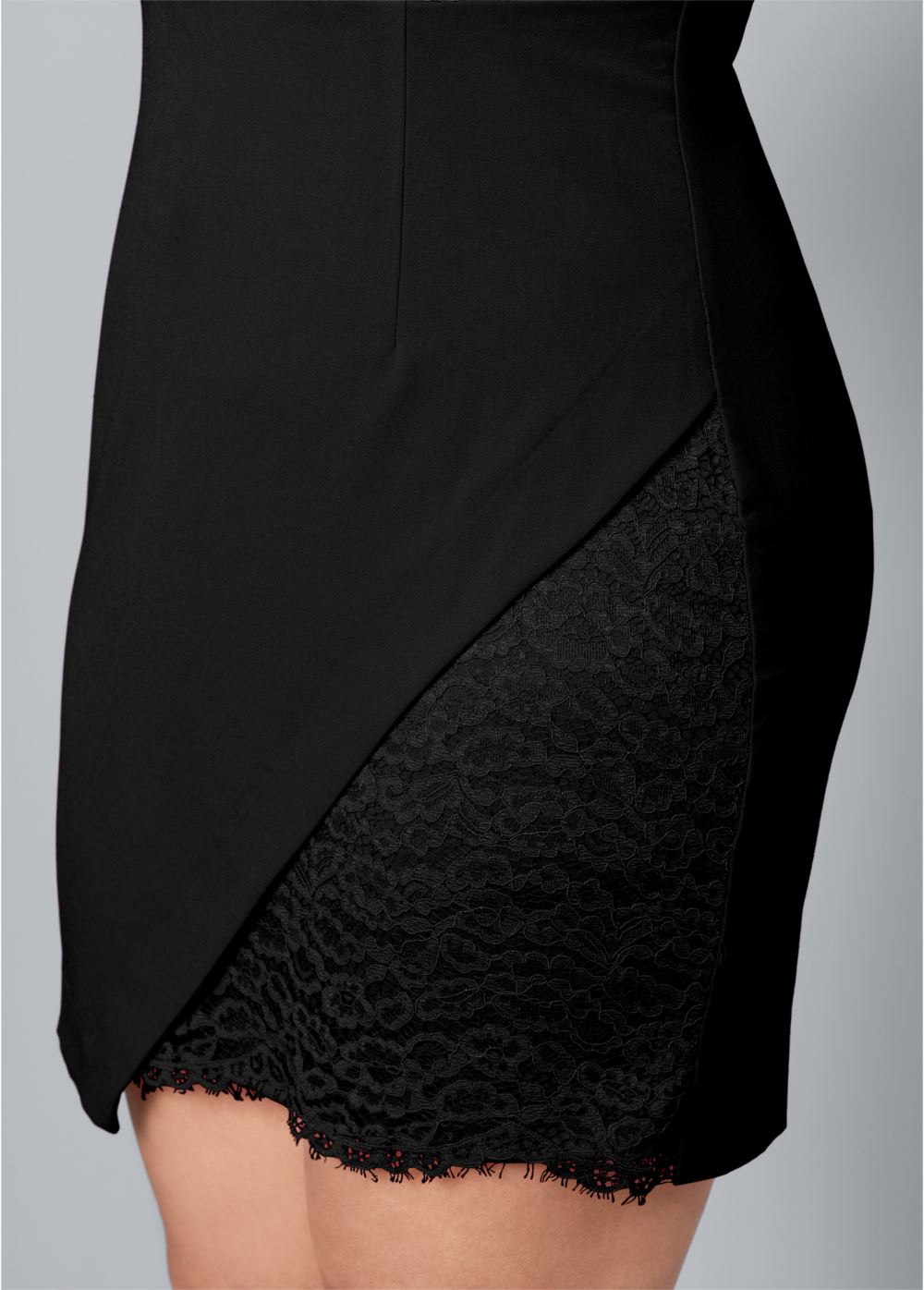 Venus Plus Size Lace Surplice Detail Dress