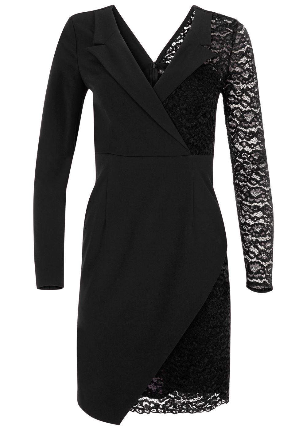 Venus Plus Size Lace Surplice Detail Dress