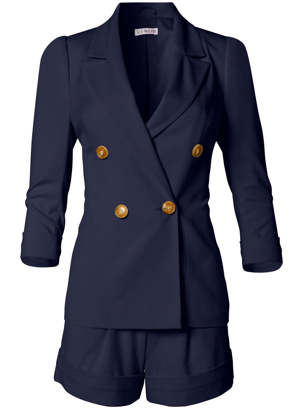 Venus Navy BLAZER AND SHORTS SET