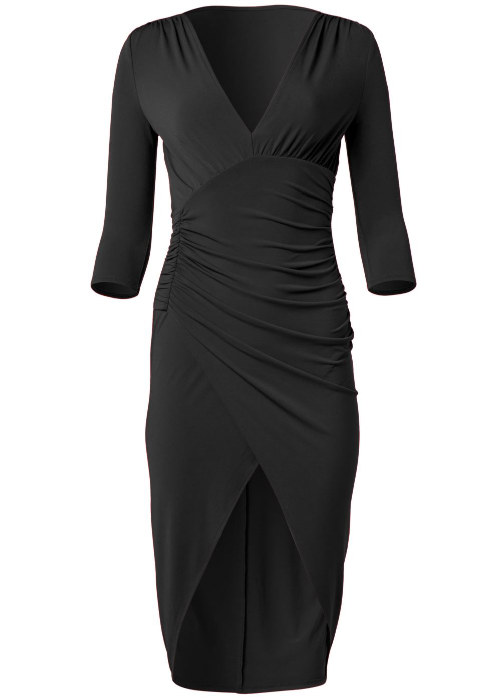 Venus Plus Size Ruched Bodycon Midi Dress
