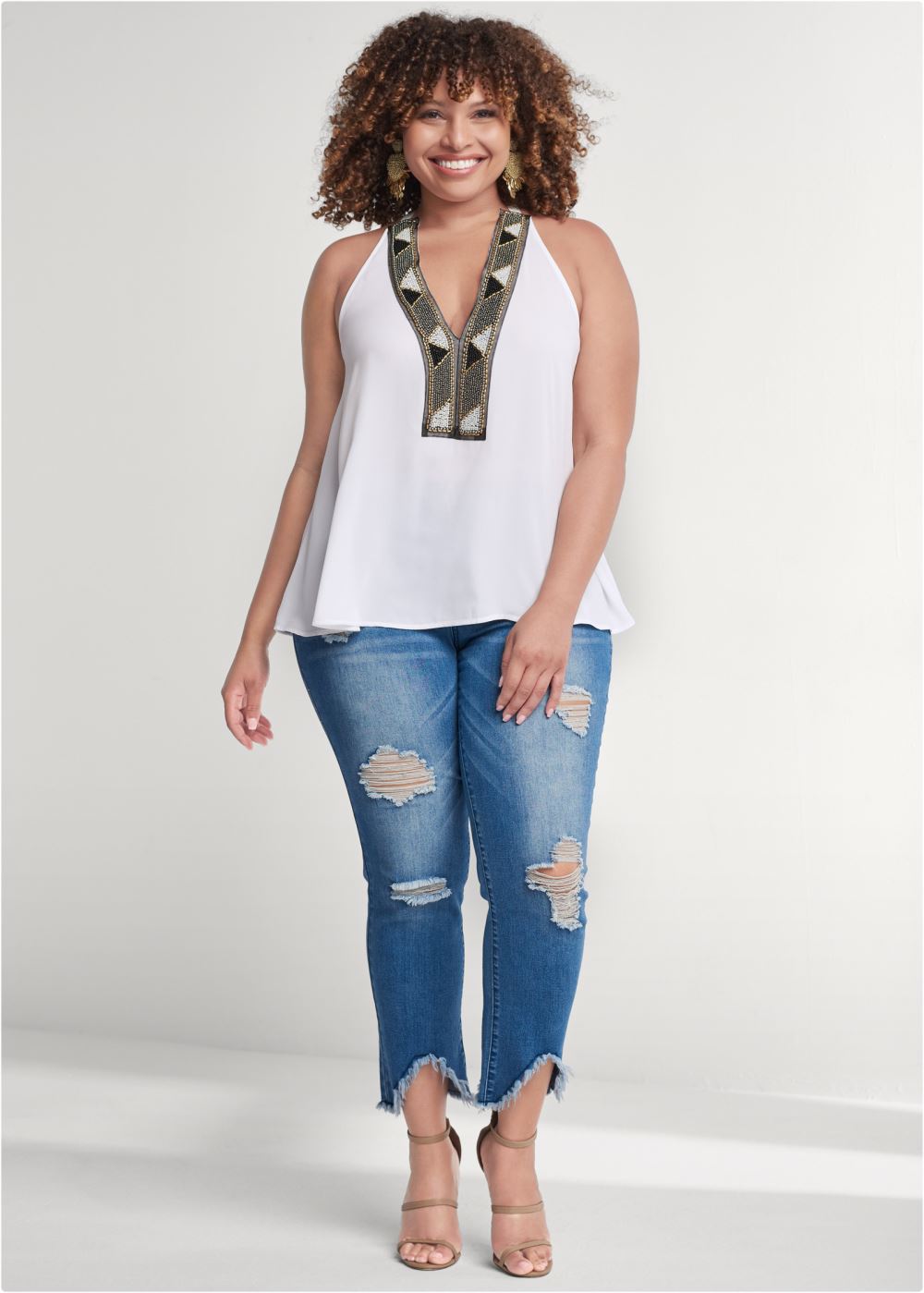 Venus Plus Size Embellished Tank Top