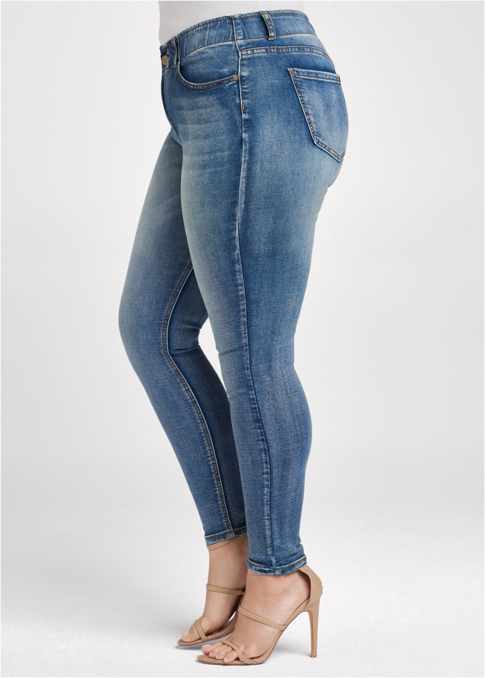 Venus Medium Wash ELASTIC WAISTBAND JEANS