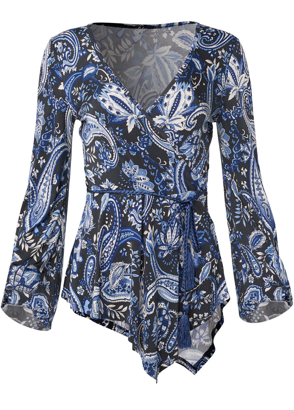 Venus Plus Size Paisley Balloon Sleeve Top