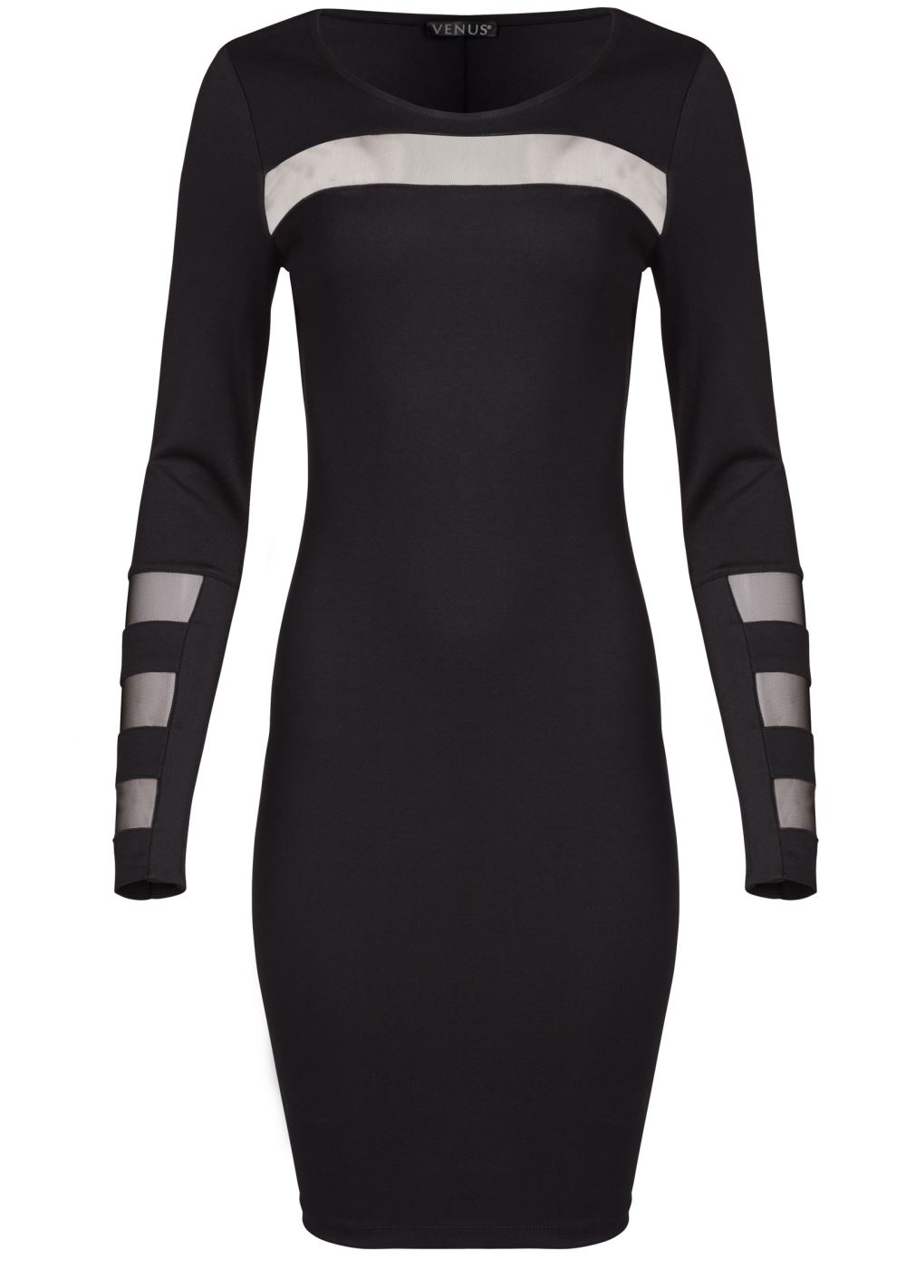 Venus Black MESH DETAIL BODYCON DRESS