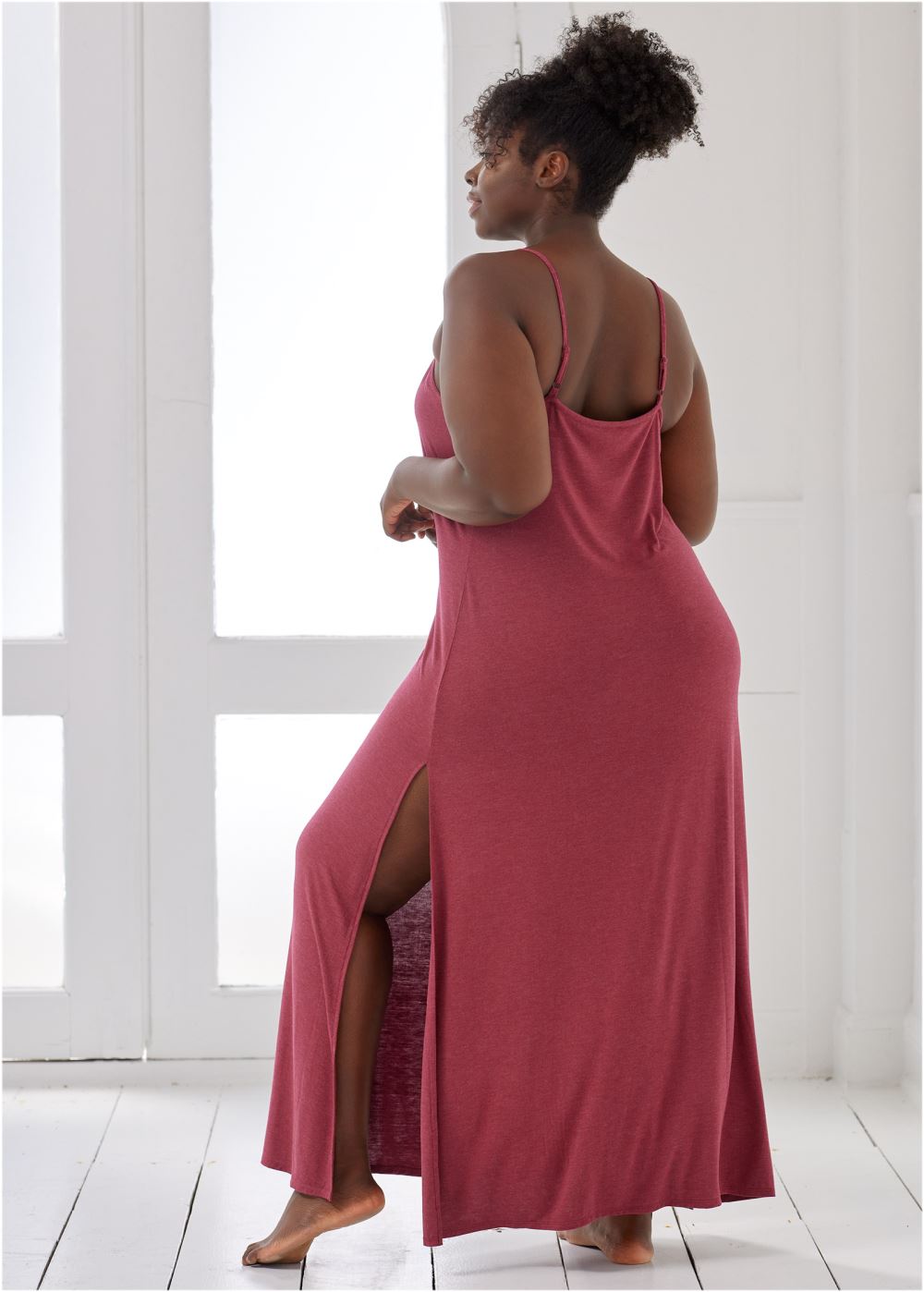 Venus Heathered Burgundy TANK NIGHTGOWN