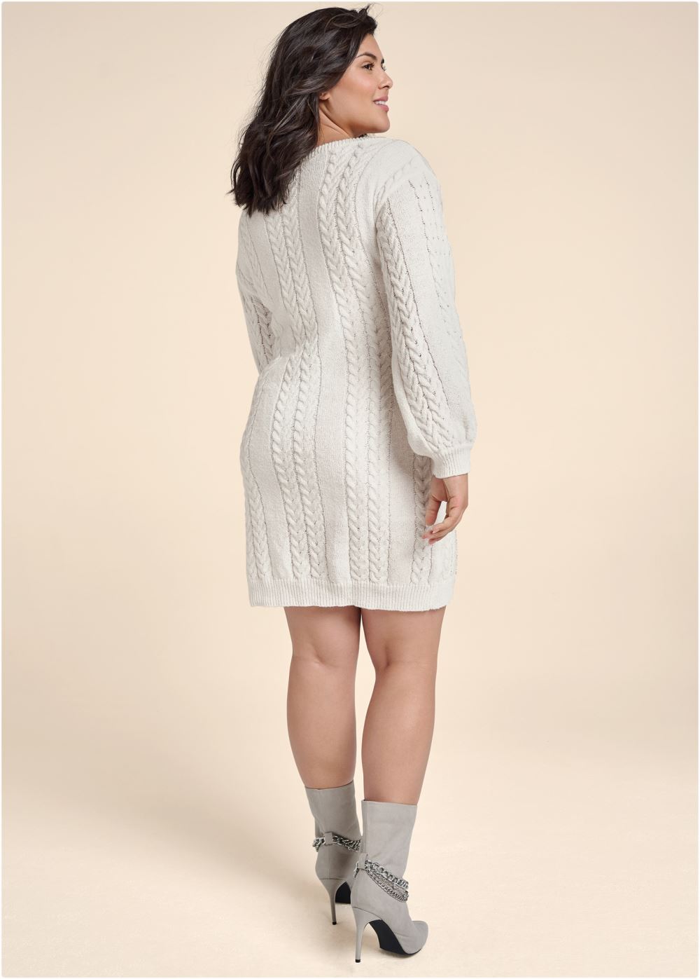 Venus Plus Size Rhinestone Embellished Sweater Dress