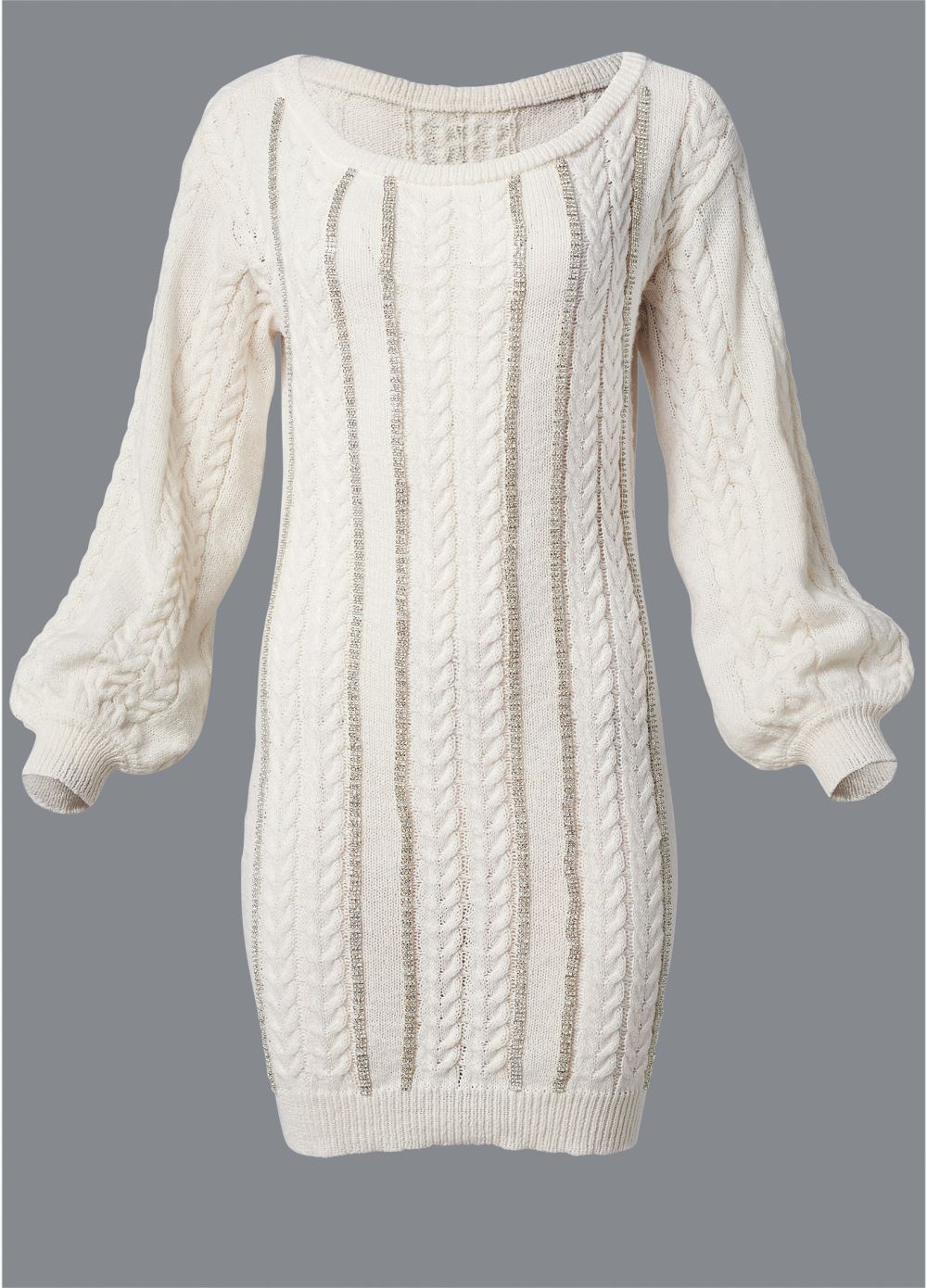 Venus Plus Size Rhinestone Embellished Sweater Dress