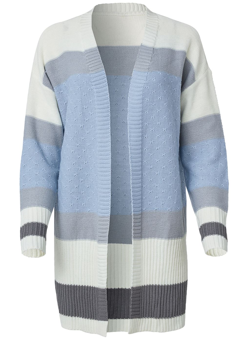 Venus Blue Multi COLOR BLOCK STRIPE CARDIGAN