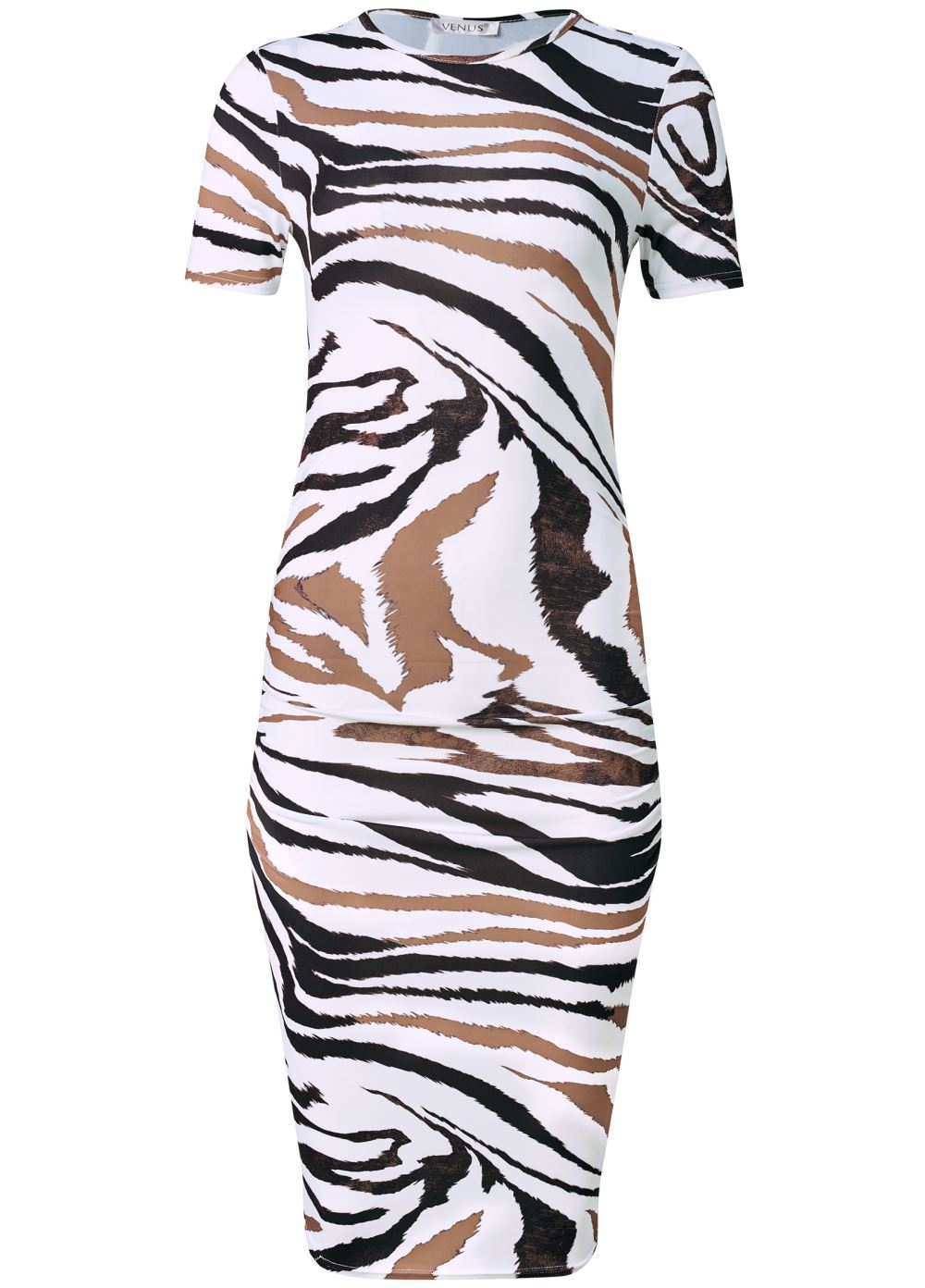 Venus White Multi PRINTED BODYCON DRESS