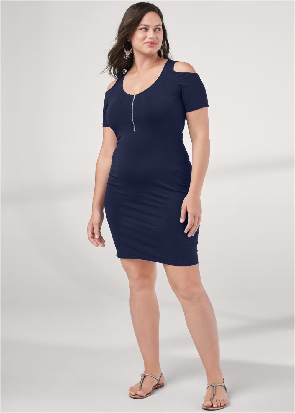 Venus Plus Size Cold-Shoulder Mini Dress
