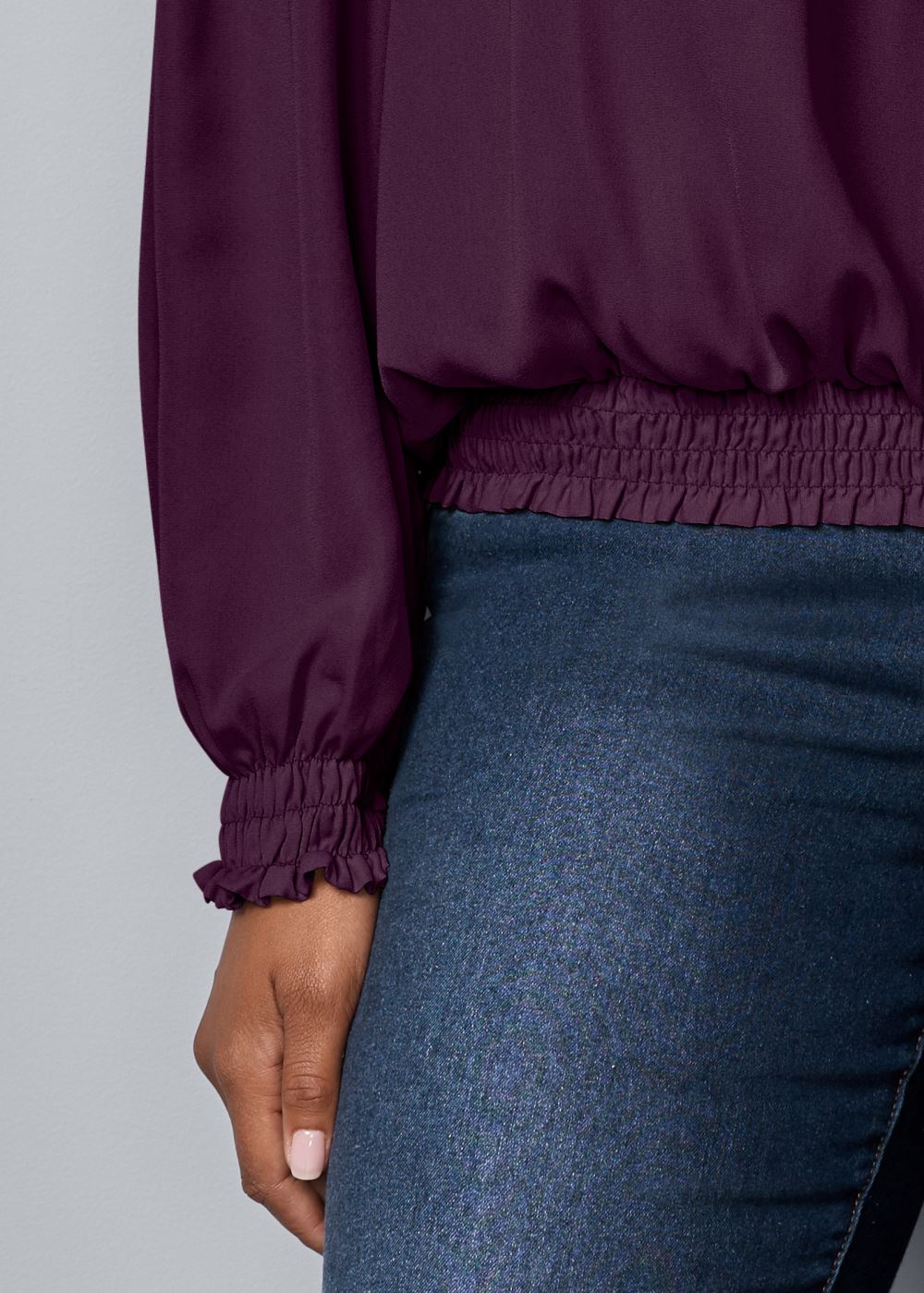 Venus Plus Size Smocked Detail Top