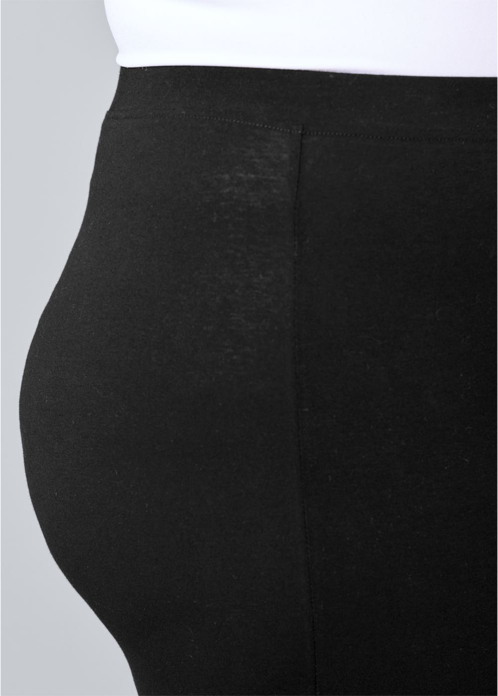 Venus Plus Size Ankle Detail Leggings in Black