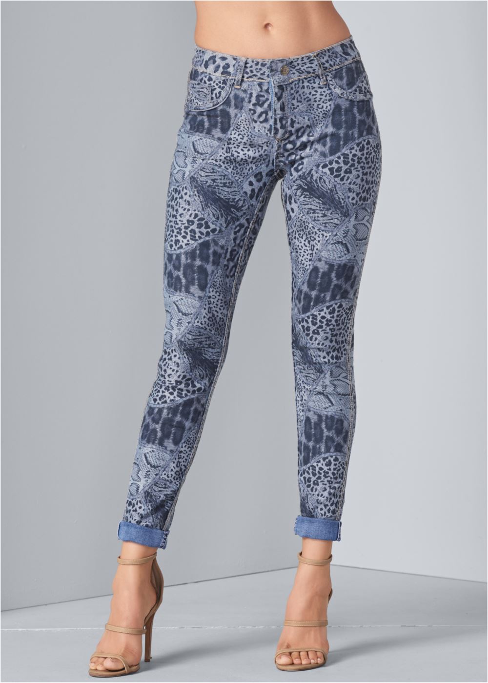 Venus Plus Size Reversible Jeans in Denim Blue