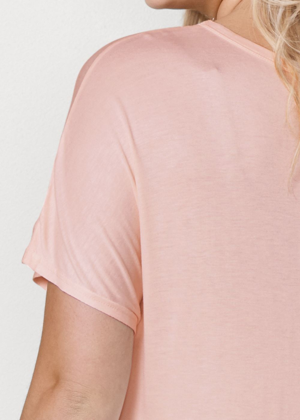 Venus Light Pink Twisted Knot Detail Tee