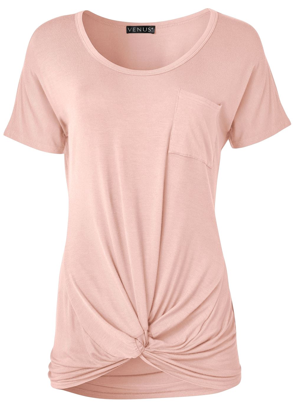 Venus Light Pink Twisted Knot Detail Tee