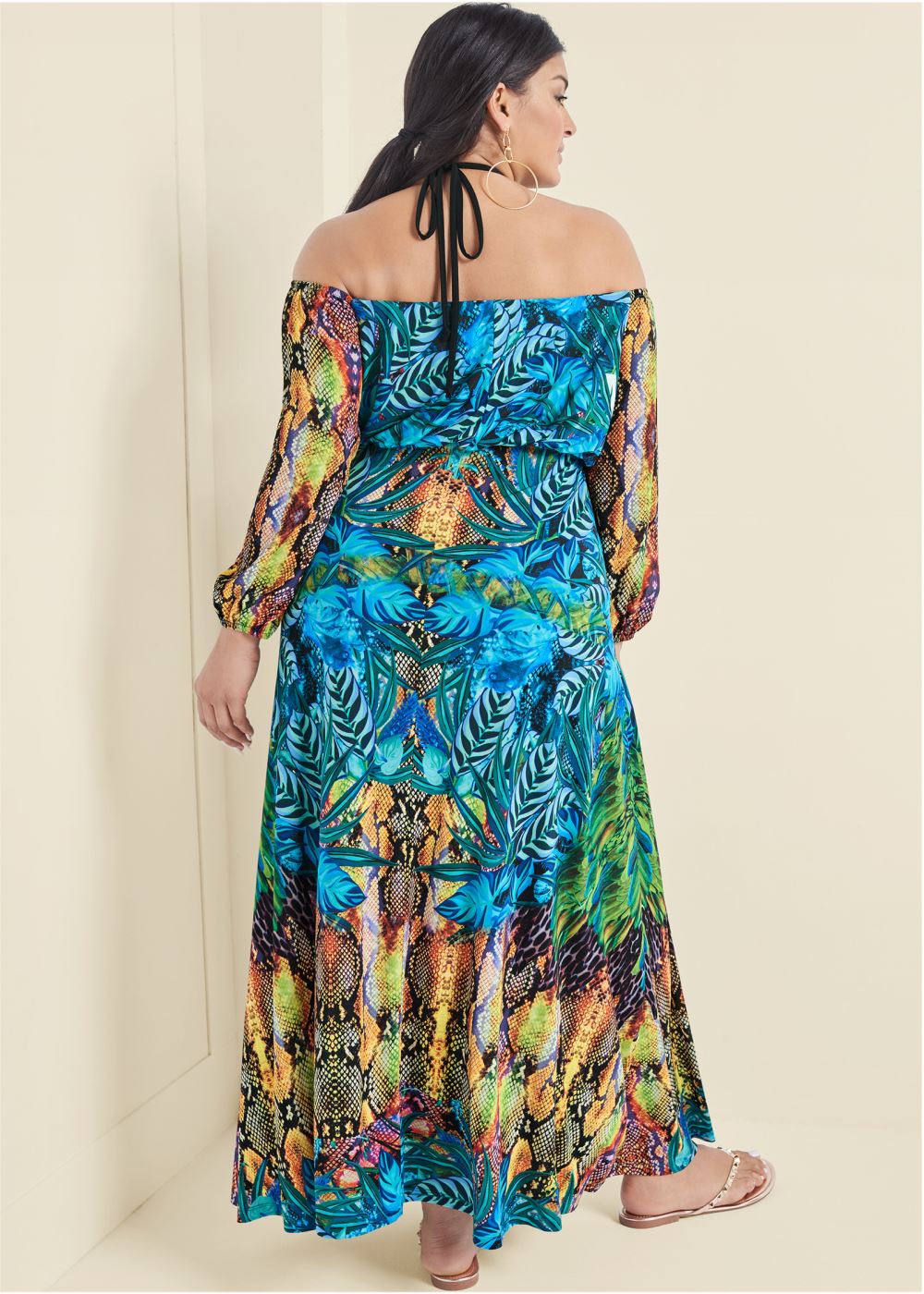 Venus Plus Size Printed Maxi Dress