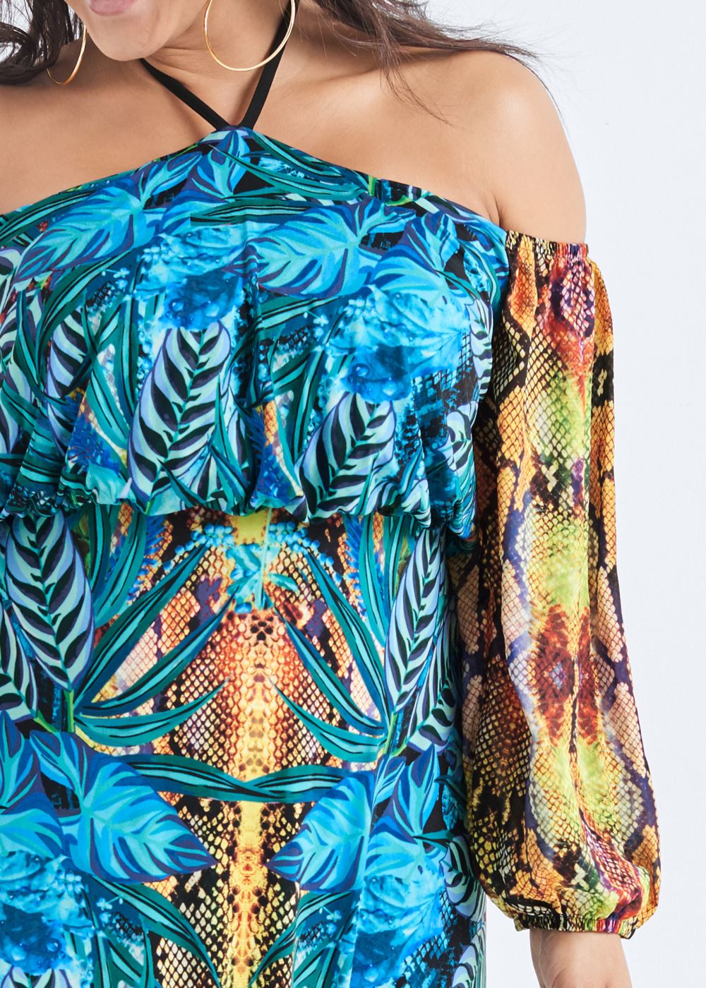 Venus Plus Size Printed Maxi Dress