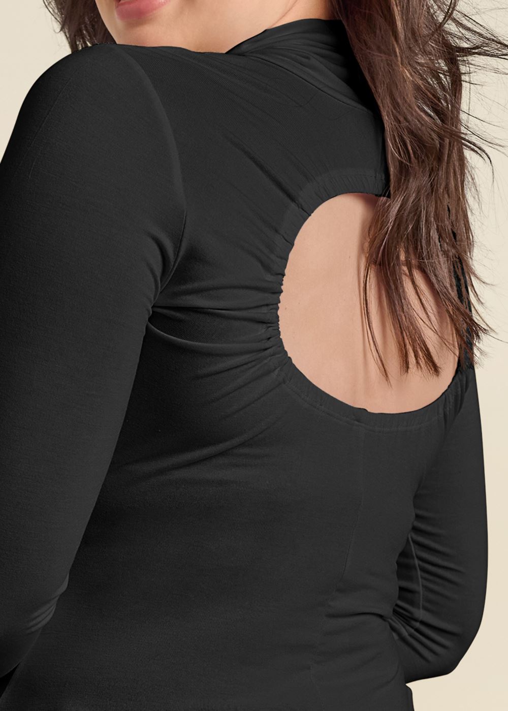Venus Black BACK CUTOUT CASUAL TOP