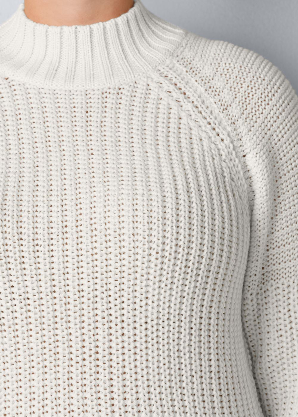 Venus Plus Size Mock-Neck Ribbed Sweater in Off White
