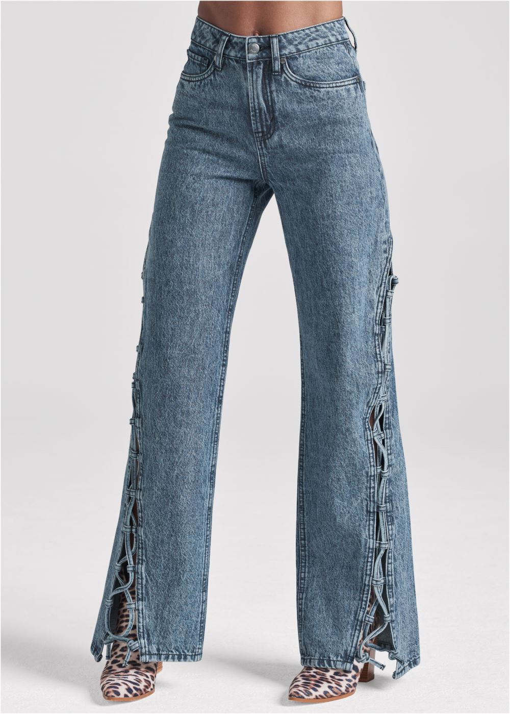Venus Dark Cool Wash New Vintage Lace-Up Jeans