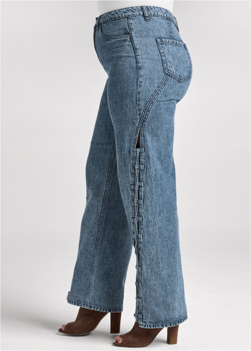 Venus Dark Cool Wash New Vintage Lace-Up Jeans