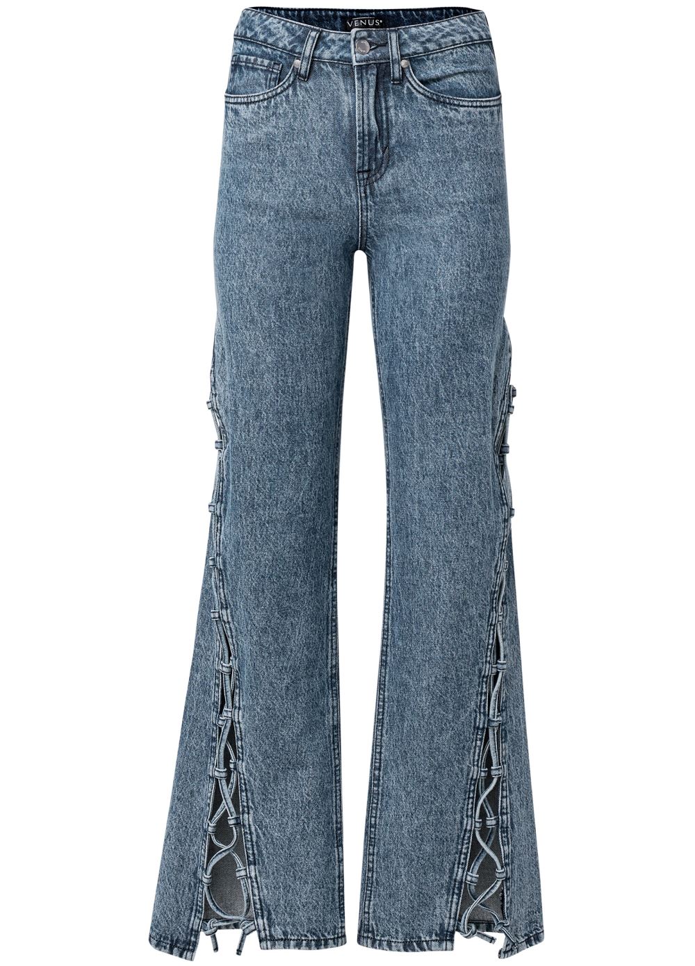Venus Dark Cool Wash New Vintage Lace-Up Jeans