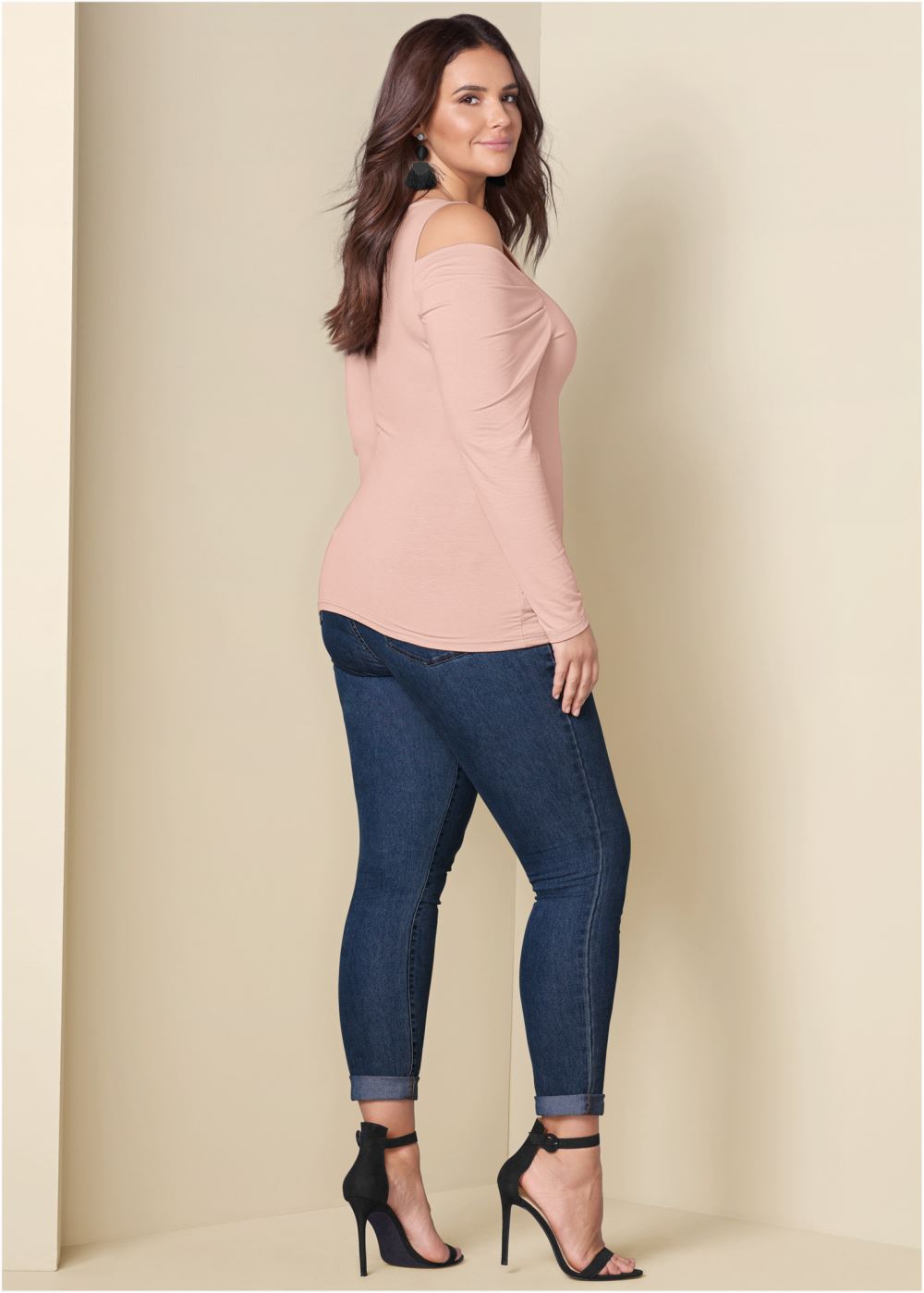 Venus Light Pink DRAPED SLEEVE TOP