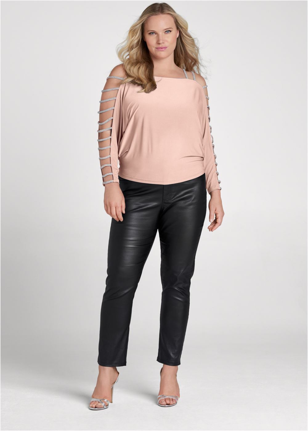 Venus Plus Size Rhinestone Sleeve Top