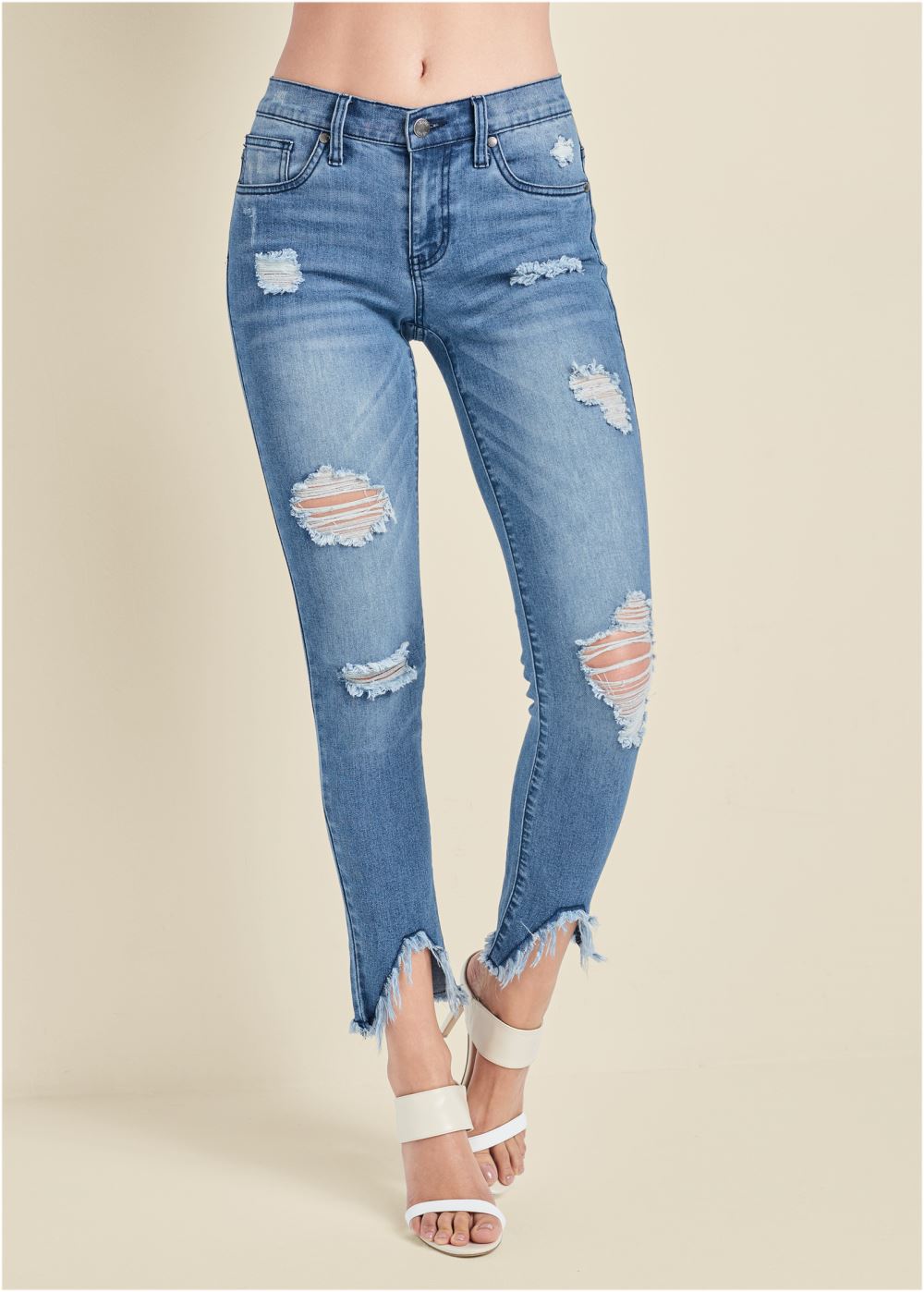 Venus Medium Wash TRIANGLE HEM JEANS