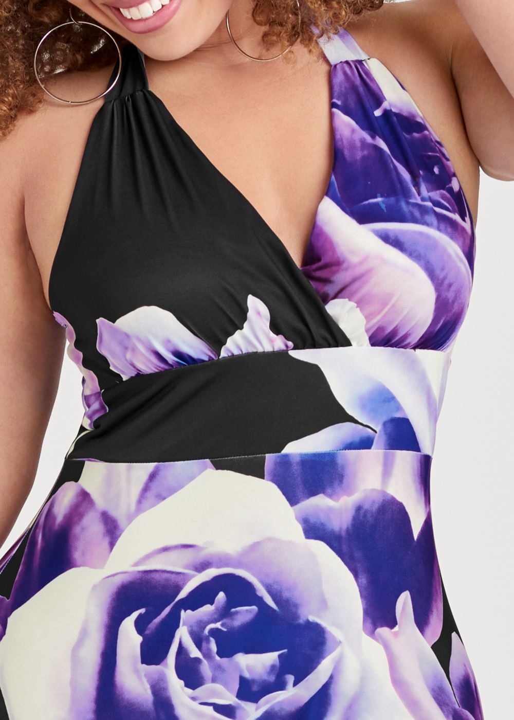 Venus Plus Size Floral Printed Long Dress