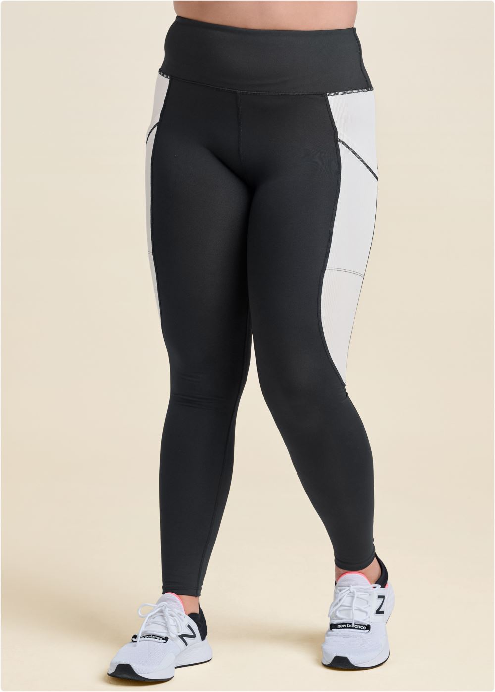 Venus Black & White COLOR BLOCK ACTIVE LEGGINGS