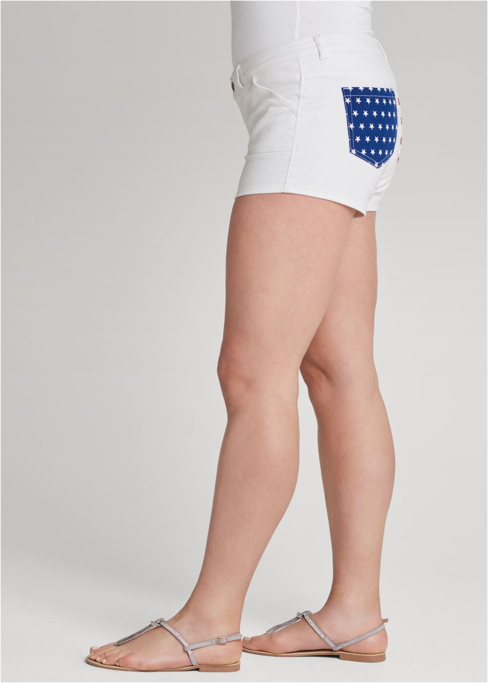 Venus White Denim AMERICANA SHORTS