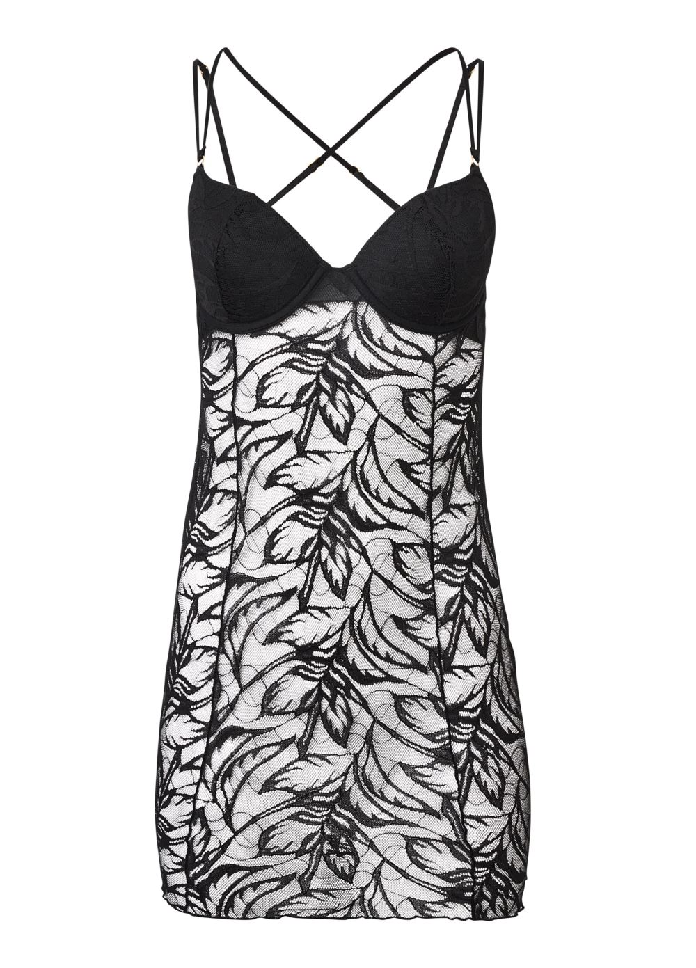 Venus Black Onyx STRAPPY BACK CHEMISE