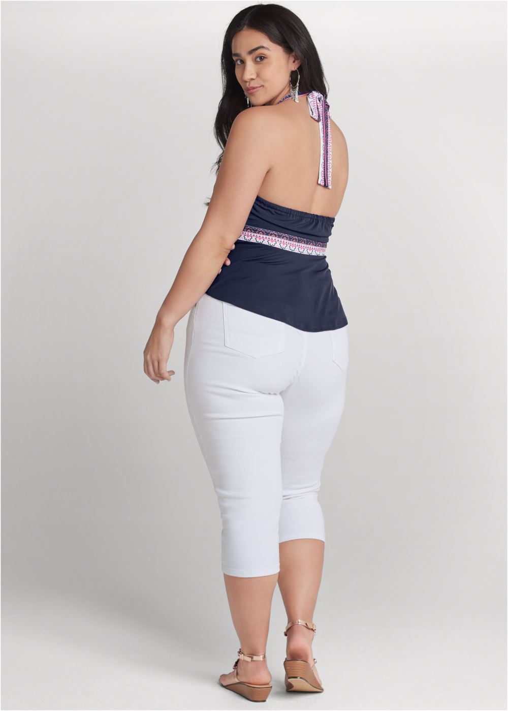 Venus Plus Size Midnight Floral Border Top