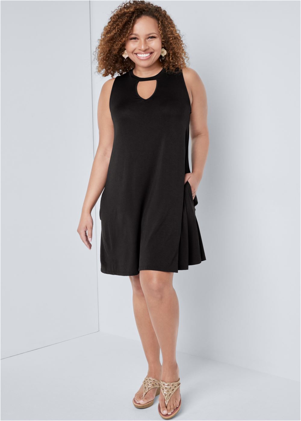 Venus Plus Size Pocket Detail Casual Dress