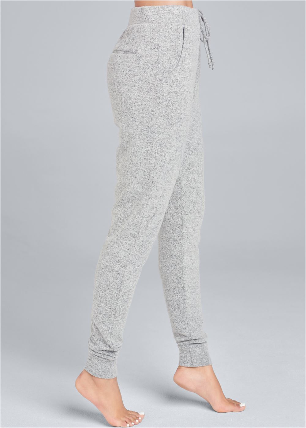 Venus Heather Grey Cozy Lounge Hacci Joggers