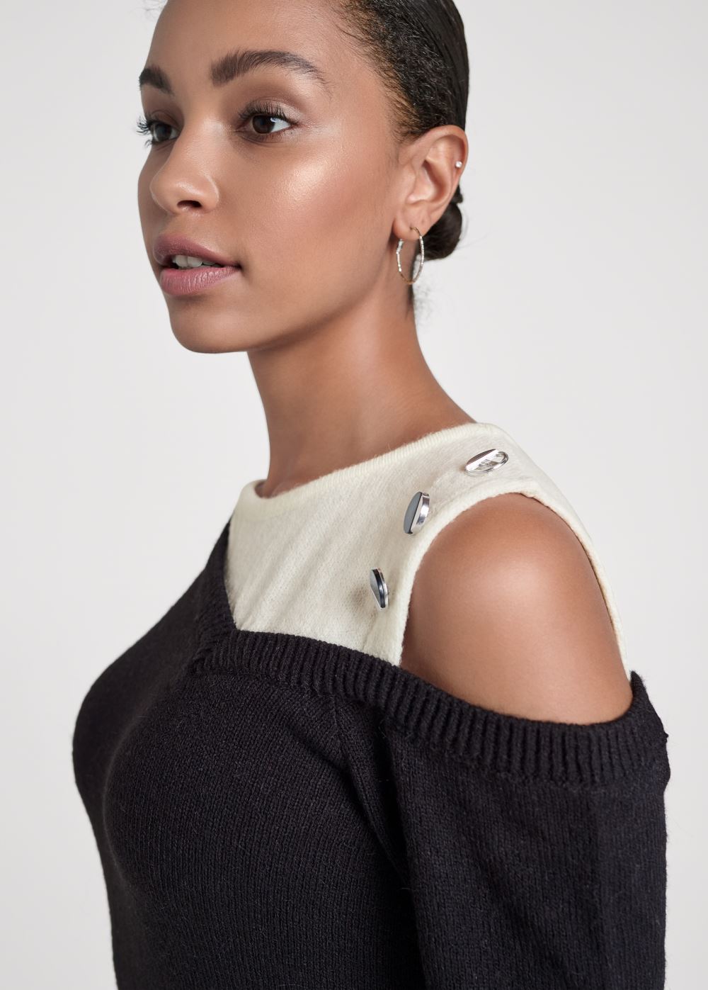 Venus Plus Size Open Shoulder Sweater Dress