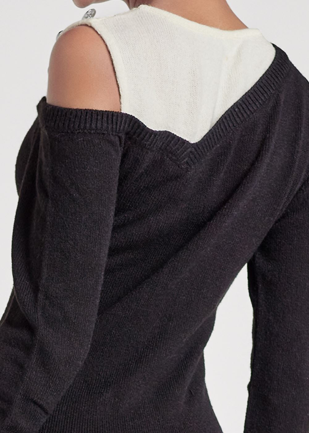 Venus Plus Size Open Shoulder Sweater Dress