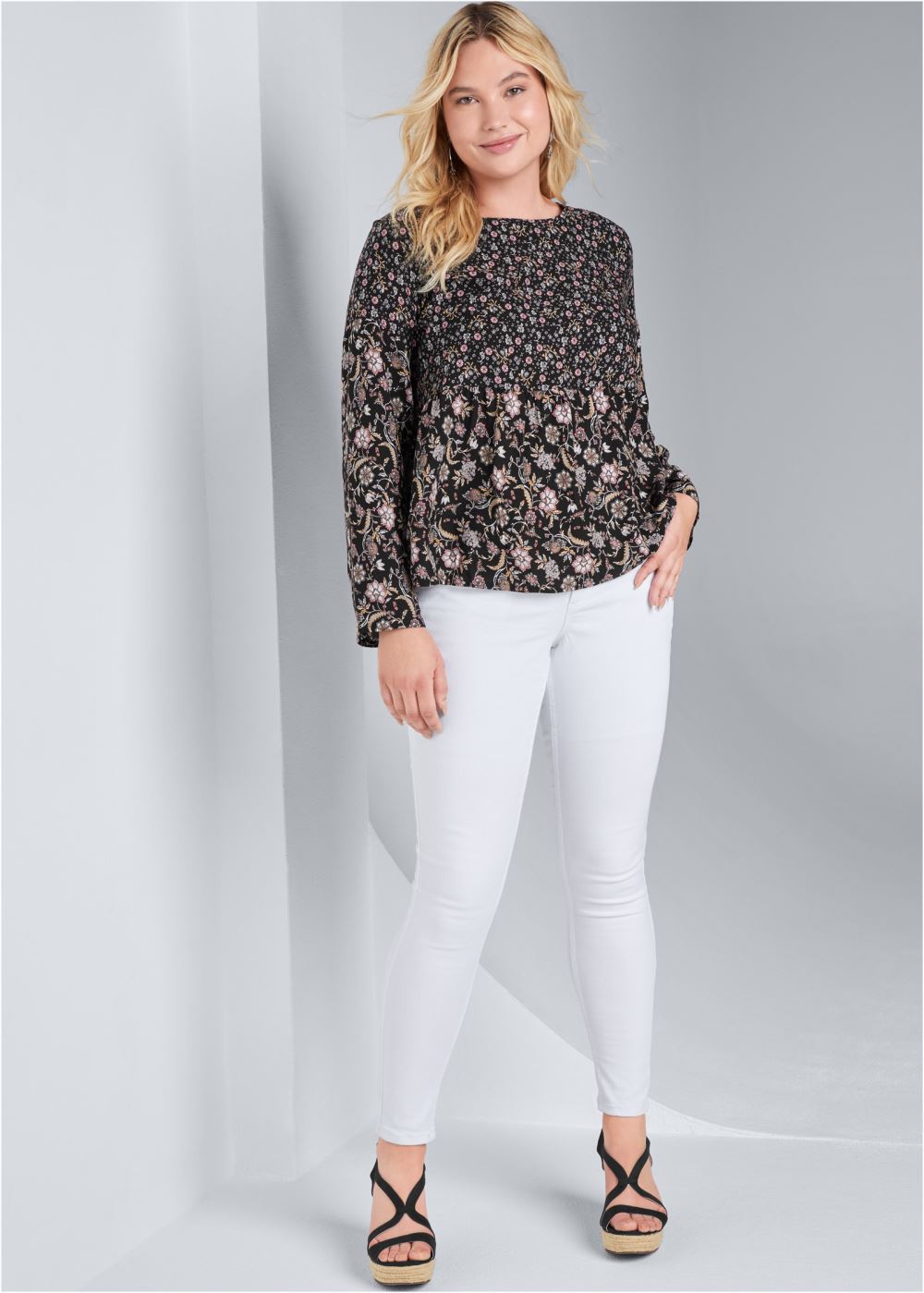 Venus Plus Size Floral Printed Top