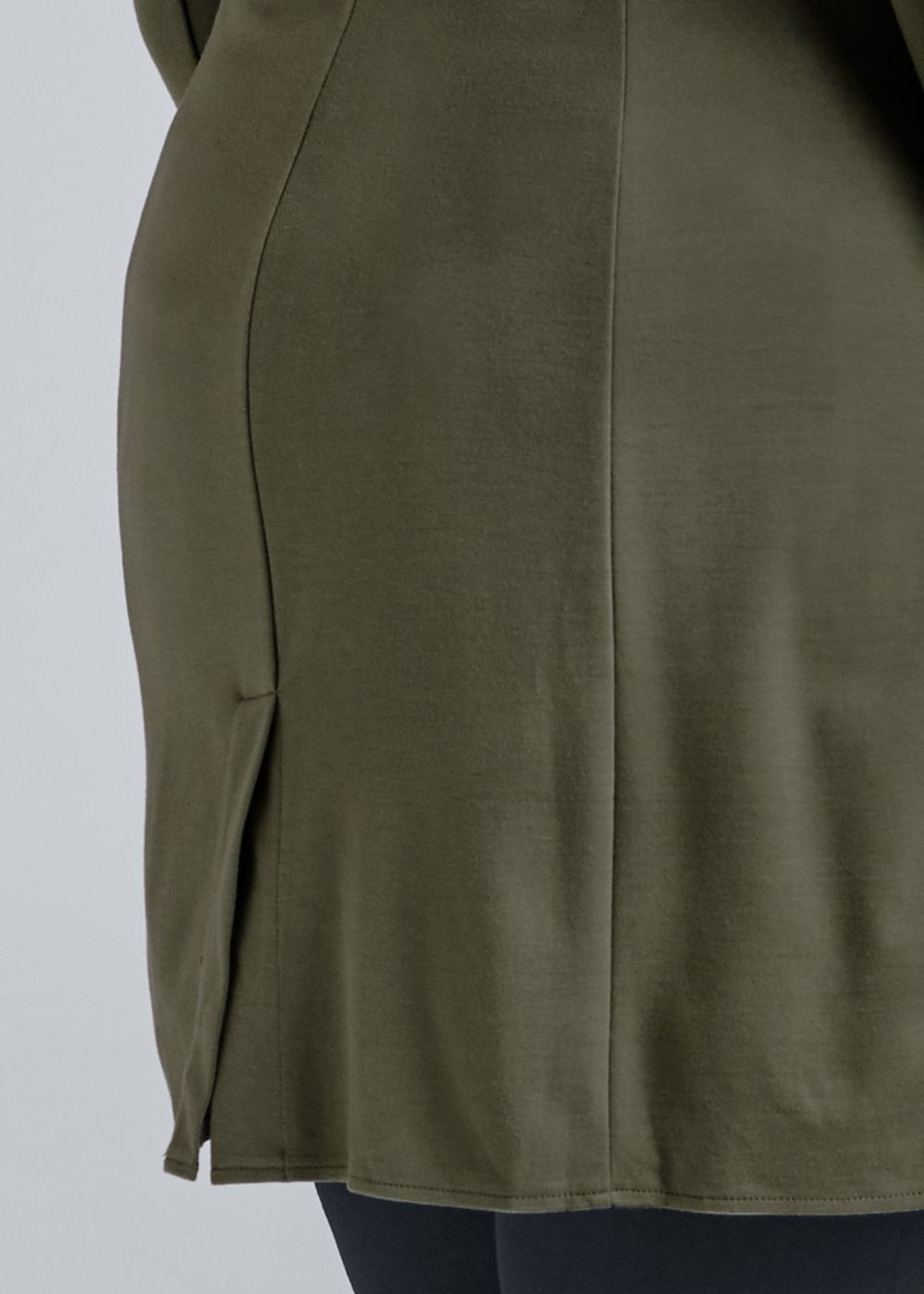 Venus Knit Asymmetrical Button-Front Jacket in Olive