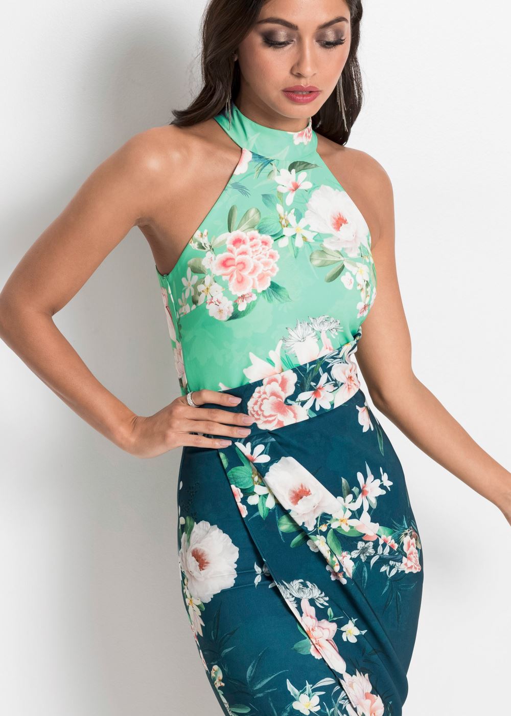 Venus Plus Size Floral Bodycon Dress