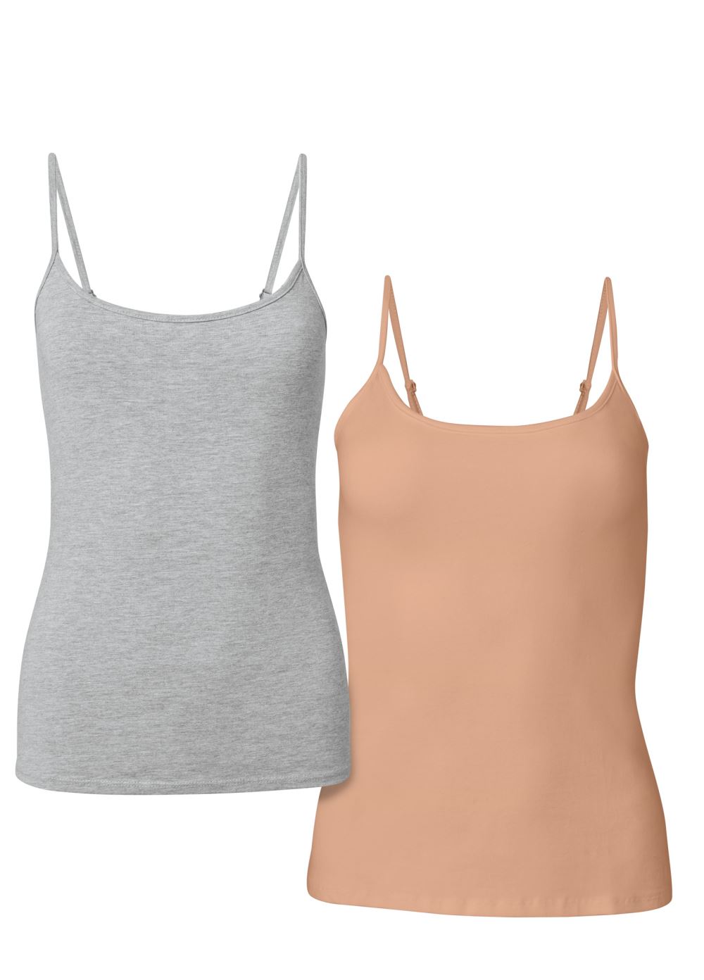 Venus Heather Grey & Nude BASIC CAMI TWO PACK