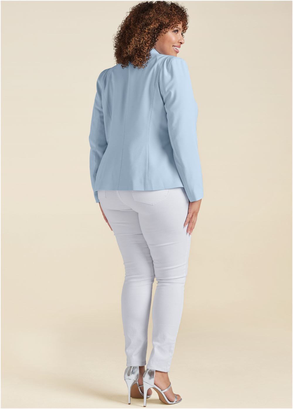 Venus Double Breasted Blazer in Light Blue